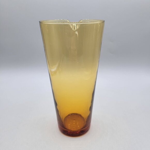 Amber Gradient Glass Cocktail Pitcher With Glass Stirrer Mid Century - Picture 7 of 10